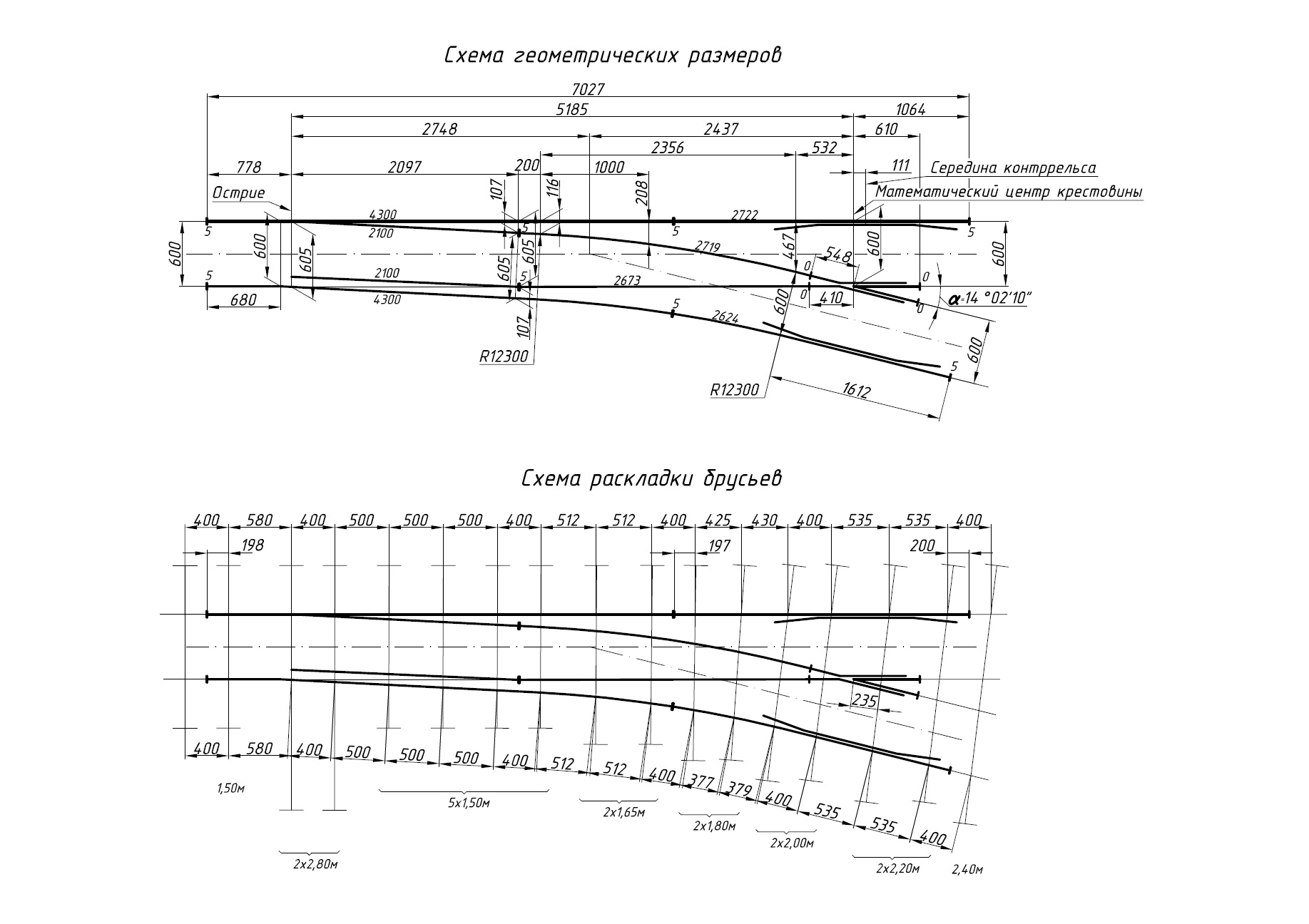 Проект 6244.000.00, Стрелочный перевод тип Р24 марка 1/4