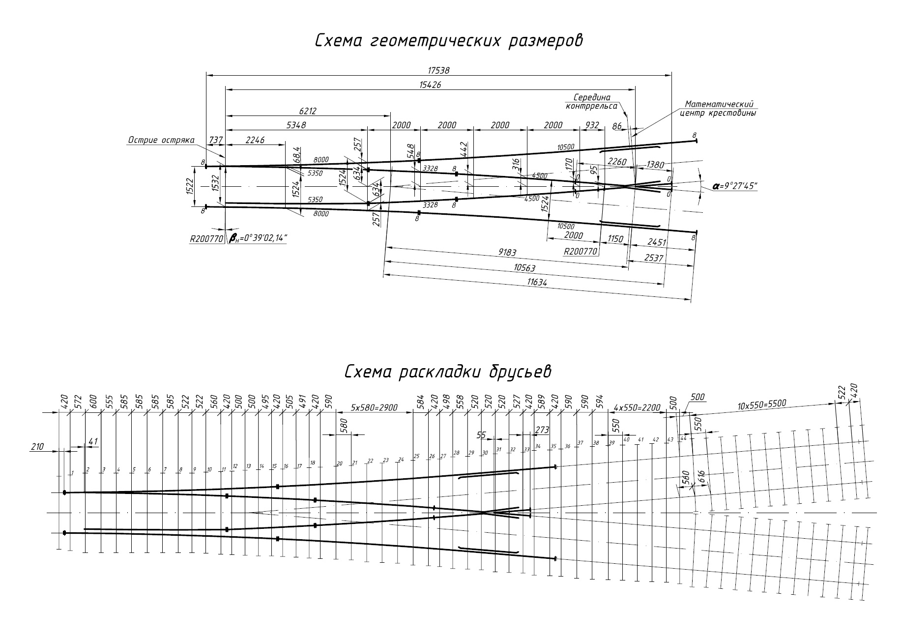 Проект 2628.00.000, Стрелочный перевод тип Р65 марка 1/6
