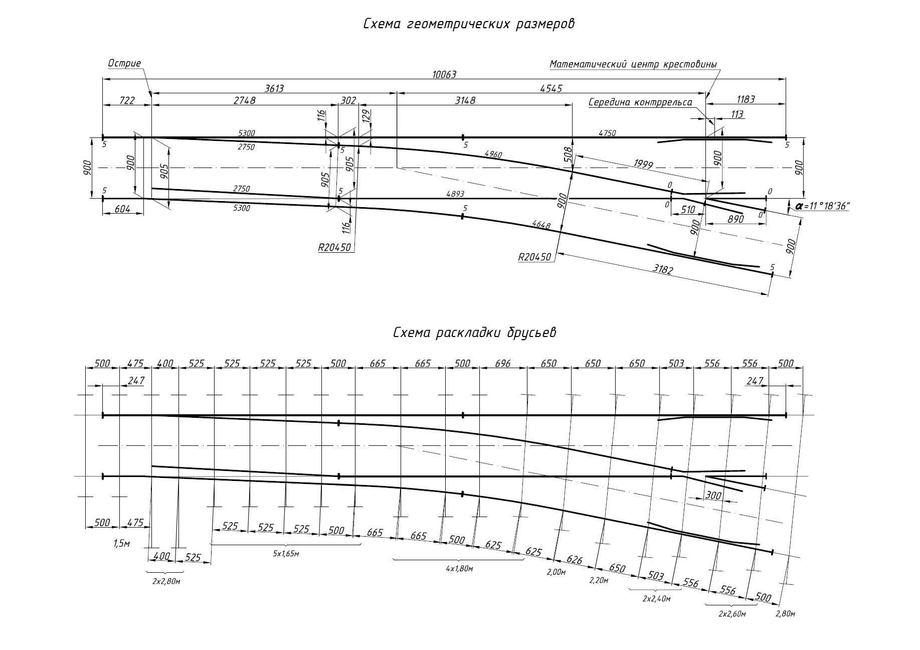 Проект 9335.000.00, Стрелочный перевод тип Р33 марка 1/5