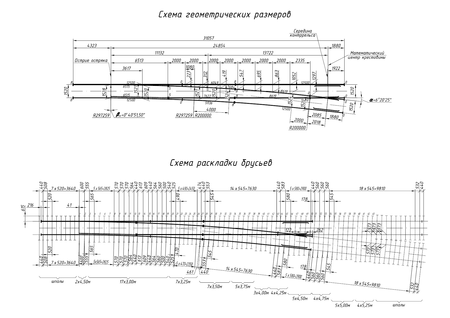 Проект 2498.00.000, Стрелочный перевод тип Р50 марка 1/9