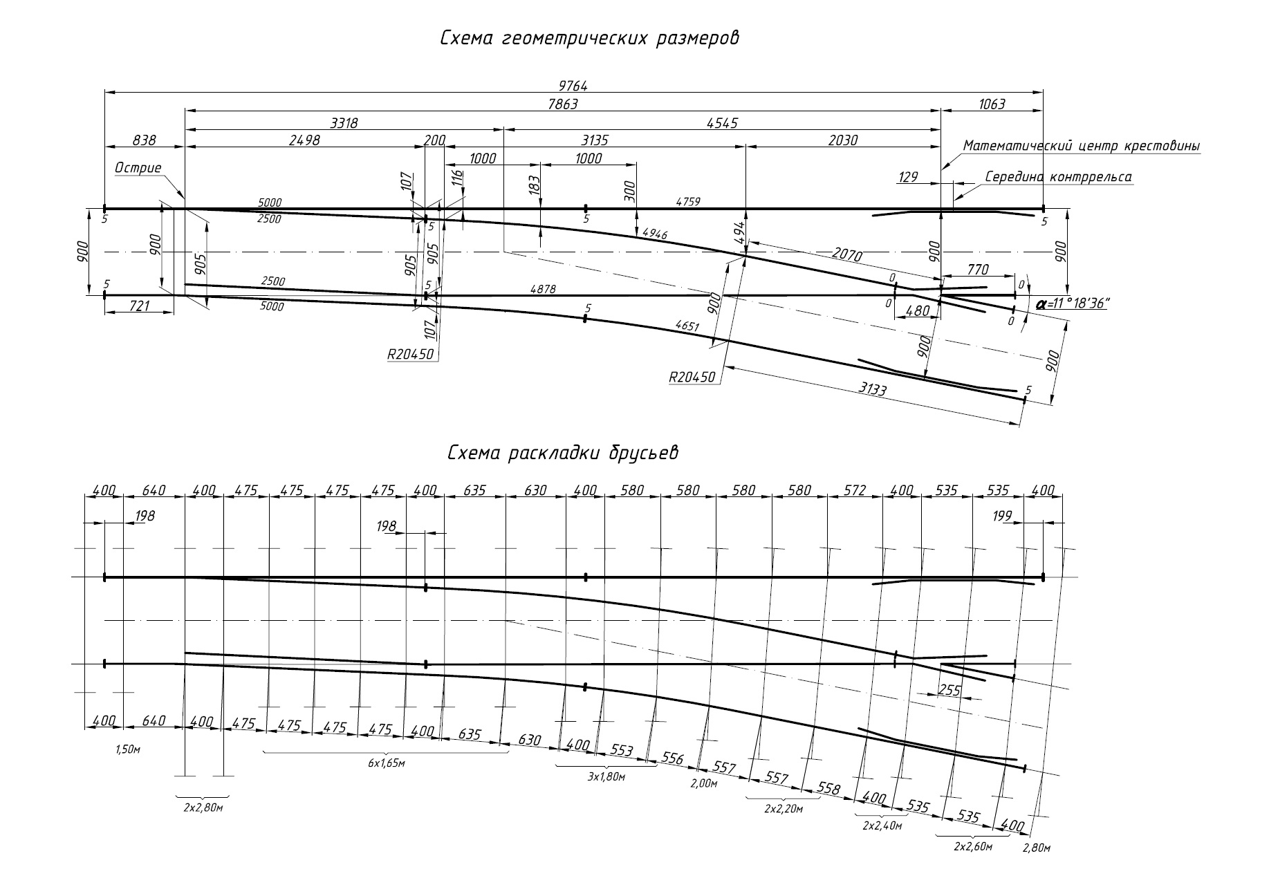 Проект 9245.000.00, Стрелочный перевод тип Р24 марка 1/5