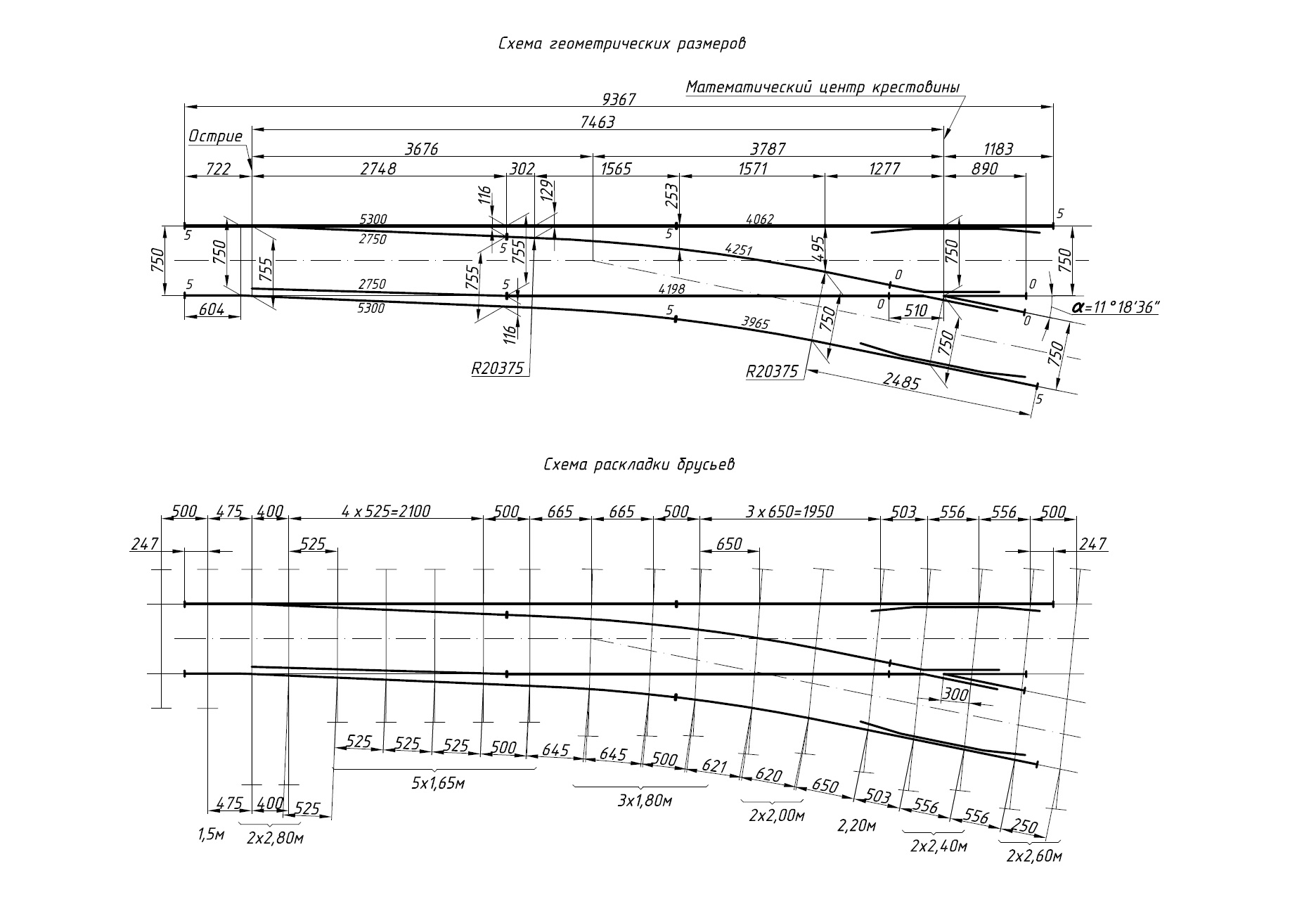 Проект 7335.000.00, Стрелочный перевод тип Р33 марка 1/5