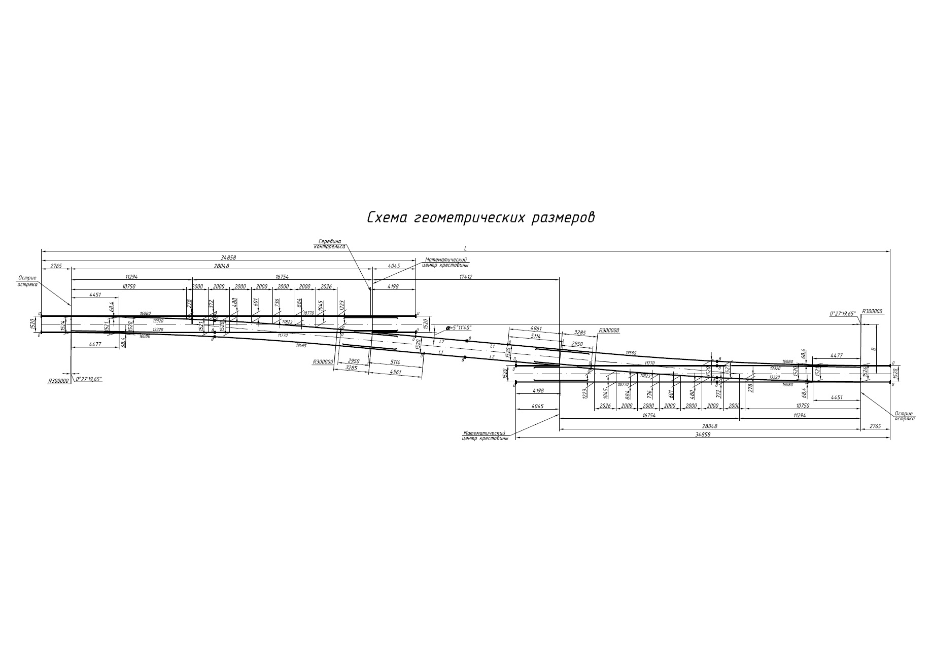 Проект 2799.00.000, Съезд одиночный типа Р65 марки 1/11