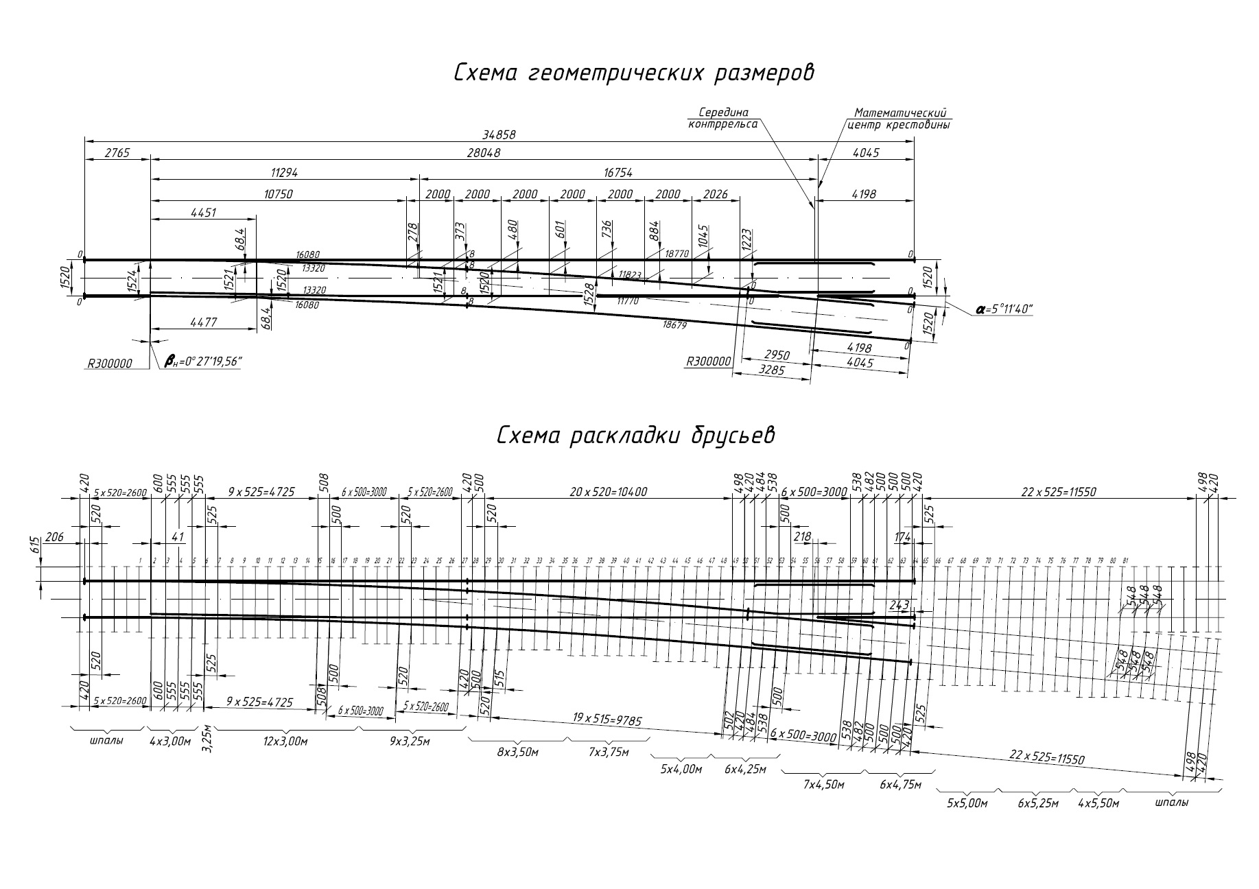 Проект 2718.00.000, Стрелочный перевод тип Р65 марка 1/11