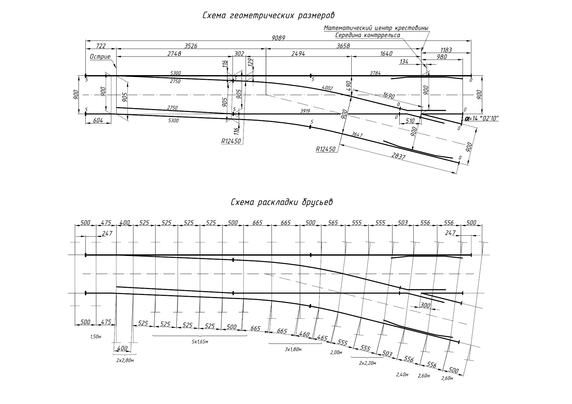Проект 9334.000.00, Стрелочный перевод тип Р33 марка 1/4