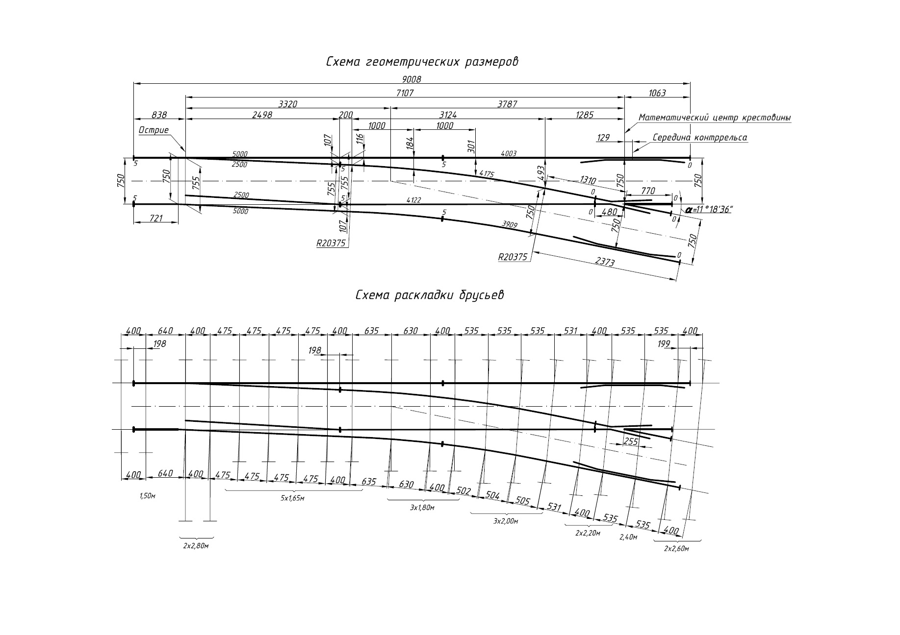 Проект 7245.000.00, Стрелочный перевод тип Р24 марка 1/5