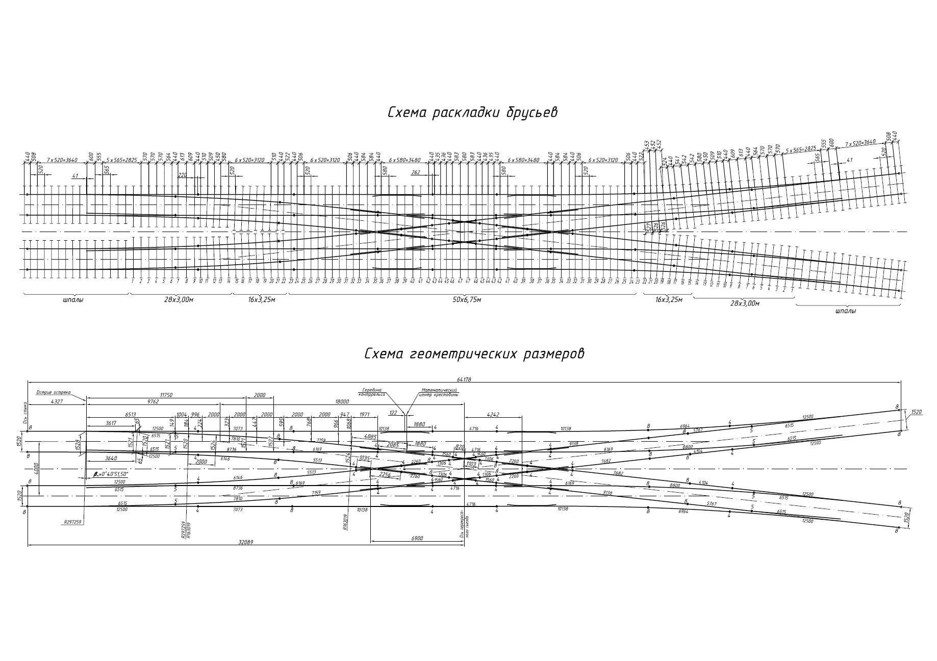 Проект 2099.00.000, Съезд двойной перекрестный типа Р50 марки 2/9
